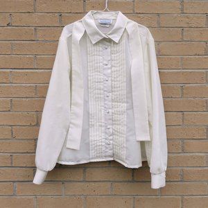 Separates by Donnkenny Ivory Dressy Blouse w/ Scarf Tie size 16 - preowned